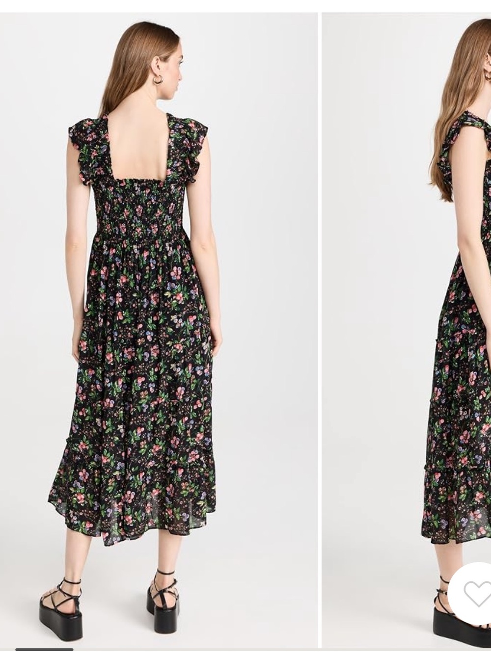 Hill House Ellie Nap Dress in black floral print, size M - Picture 2 of 12